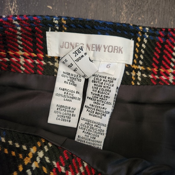 Jones New York Skirt Suit‎ Set Womens 6/8 Tartan Plaid Blazer Jacket Maxi Skirt - Picture 11 of 16